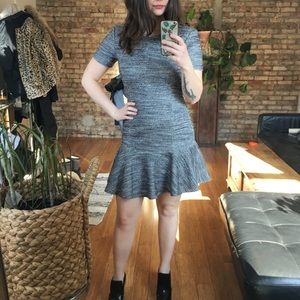 THEORY Tweed Dress with Flounce Hem (US 6)